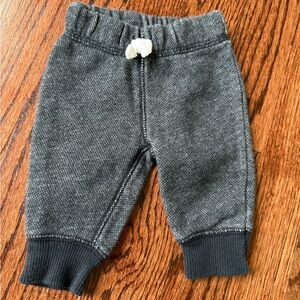 Carter's Gray Jogger Baby Sweatpants with Ribbed Cuffs - Size Newborn